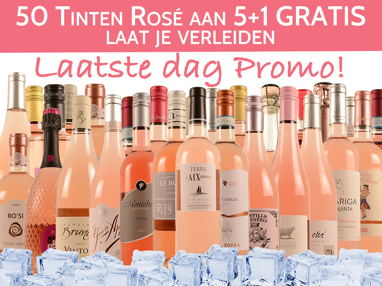 Rosé wijnen promo 5+1 gratis