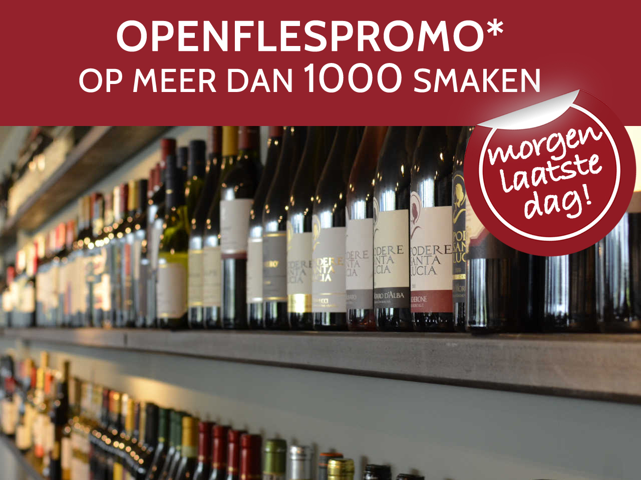 Meer dan 1000 lekkere wijnen aan promoprijs korting 21% BTW