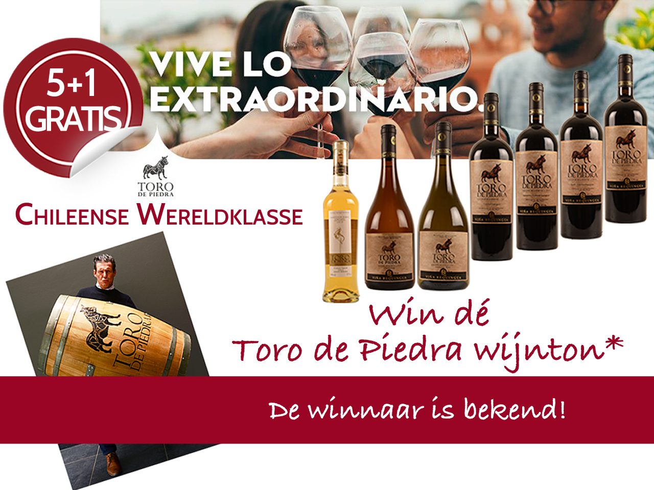 Toro de piedra promo 5+1 gratis winnaar wijnton